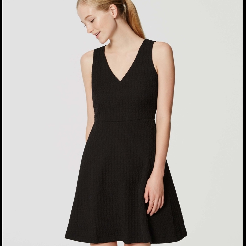 LOFT Textured Little Black Dress